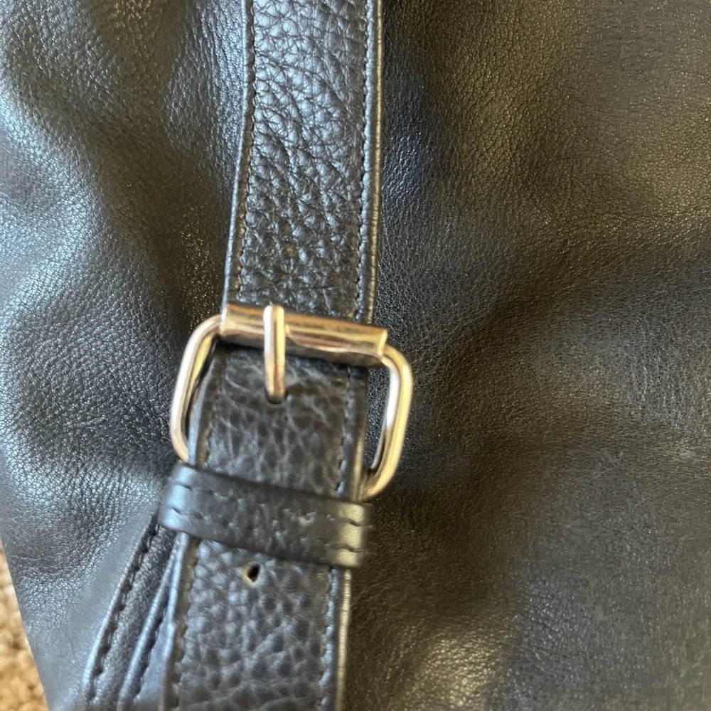 GREAT AMERICAN LEATHERWORKS Black Genuine Leather Organizer‎ Backpack NWOT